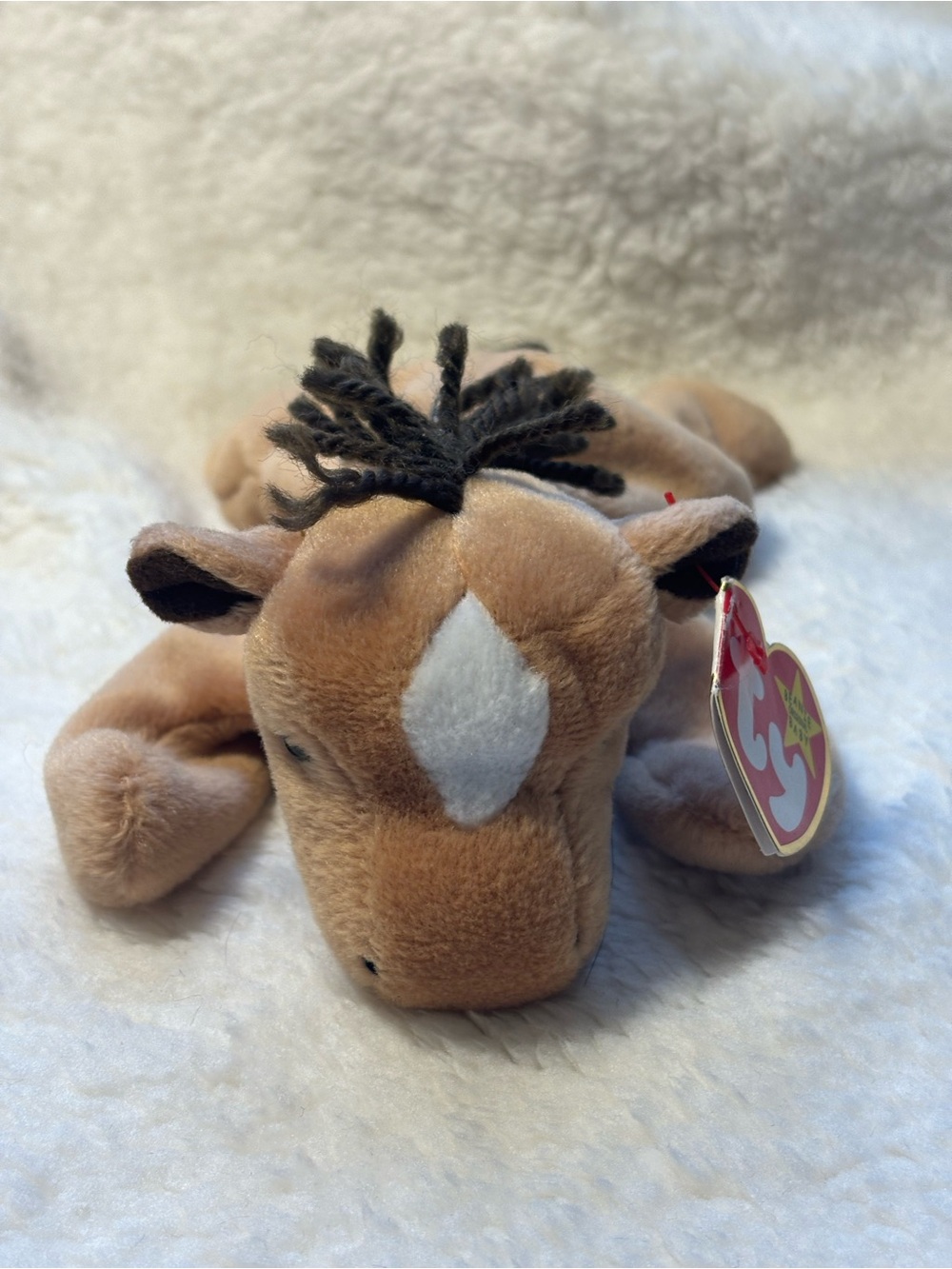 Vintage Ty Beanie Baby - DERBY the Horse (1995) 5th Gen Hang Tag, Clean